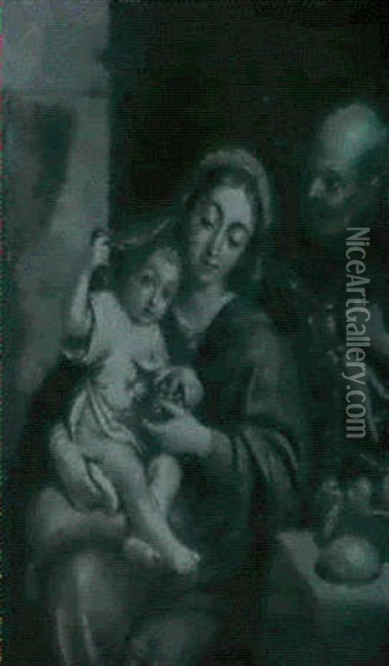 The Holy Family Oil Painting - Jacopo Amigoni