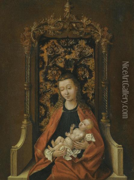 Virgin And Child Oil Painting - Martin Schongauer
