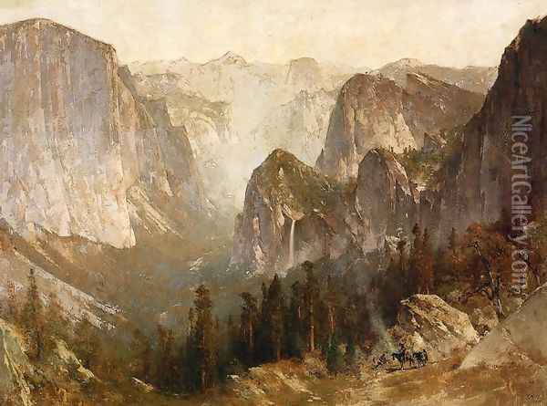 Piute Indian Encampment, Yosemite Oil Painting - Thomas Hill