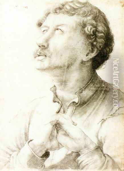 Man Looking Up 1523-24 Oil Painting - Matthias Grunewald (Mathis Gothardt)