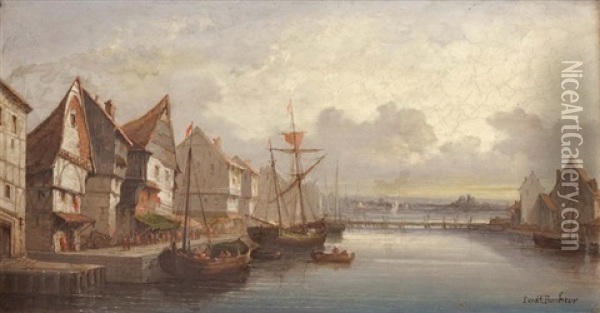 Port Du Nord Oil Painting - Ferdinand Bonheur