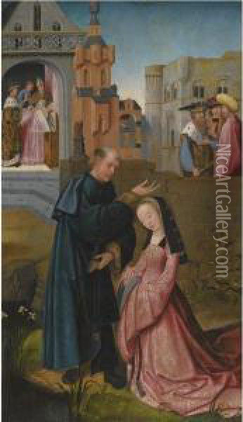The Life And Veneration Of Saint Dymphna Oil Painting - Goossen van der Weyden
