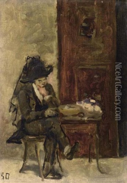 Jeune Homme Assis Oil Painting - Simon Durand