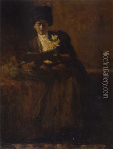 Woman With A Book Oil Painting - William Brymner