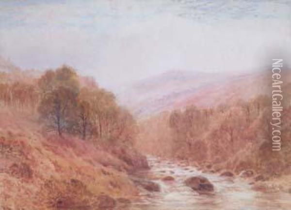 Woodland Landscape And River Oil Painting - Arthur Henry Howard Heming