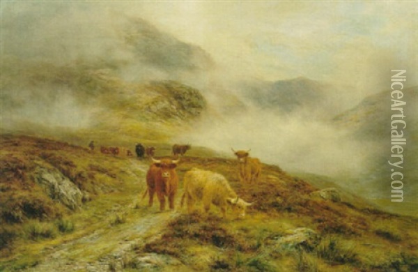 Mist On The Hills Oil Painting - Louis Bosworth Hurt