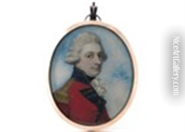 Portrait Miniature Of An Officer Of The 1st Royal Regiment Of Foot As Worn In The Period Of 1796-1816 Oil Painting - Richard Cosway