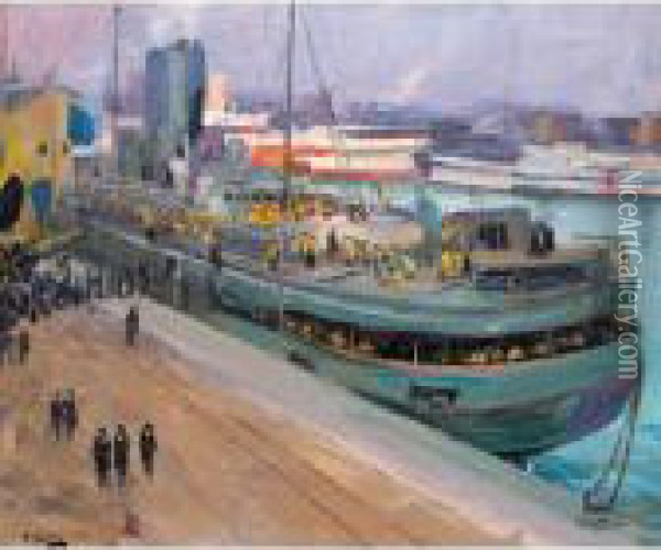 Naval Ratings Embarking, Southampton Oil Painting - John Lavery