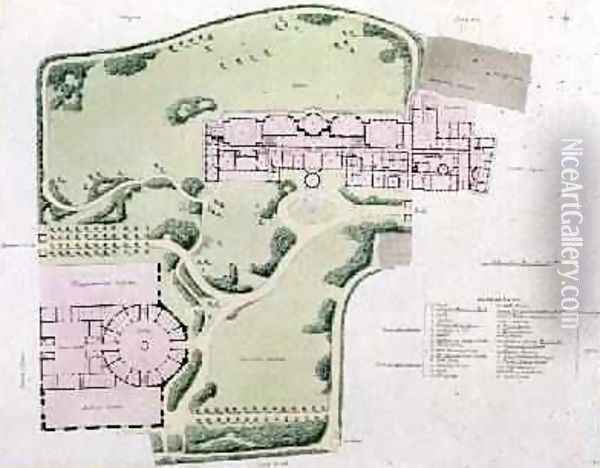 The Plan of the Royal Pavilion as completed by Nash in 1822 from Views of the Royal Pavilion Brighton Oil Painting - John Nash