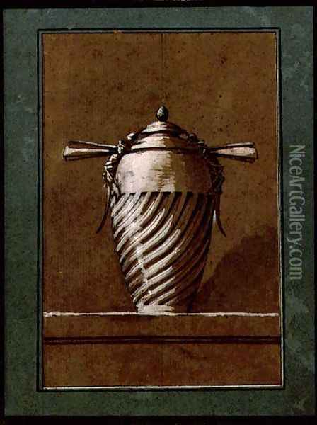 Design for a decorative vase, 1764 Oil Painting - Ennemond-Alexandre Petitot