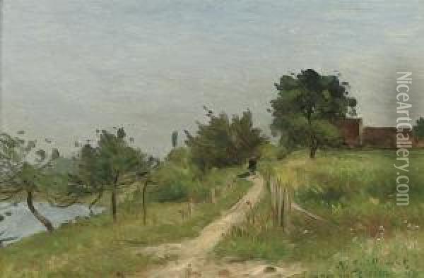 Chemin Au Bord Du Lac Oil Painting - Jean Baptiste Antoine Guillemet