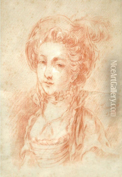 Portrait Of A Young Lady Said To Be Mademoiselle De Fonfrede Oil Painting - Joseph Ducreux
