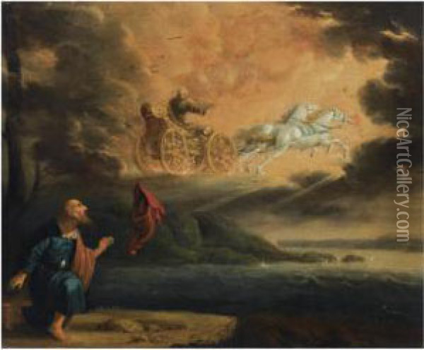 Elijah Taken Up Into Heaven In The Chariot Of Fire Oil Painting - Pieter Symonsz Potter