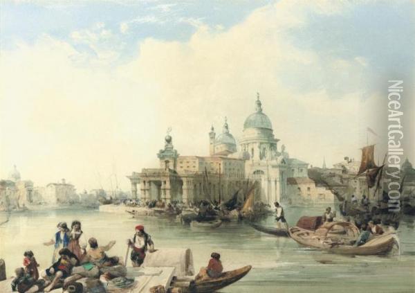 Santa Maria Della Salute, Venice, Italy Oil Painting - Edward Pritchett