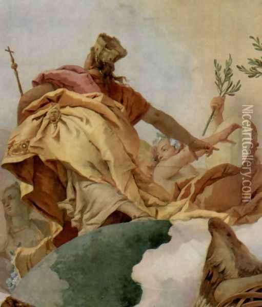 Apotheosis of the Family Pisani, detail 2 Oil Painting - Giovanni Battista Tiepolo