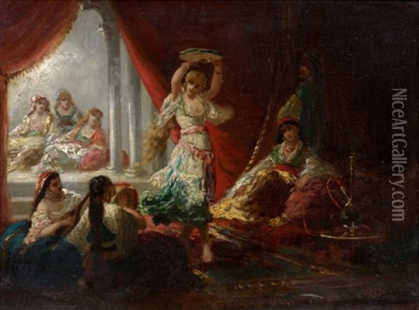 Danse Au Harem Oil Painting - Antoine-Victor-Edmond Joinville