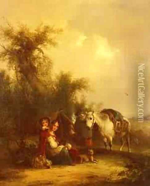 Resting Along The Trail Oil Painting - William Joseph Shayer