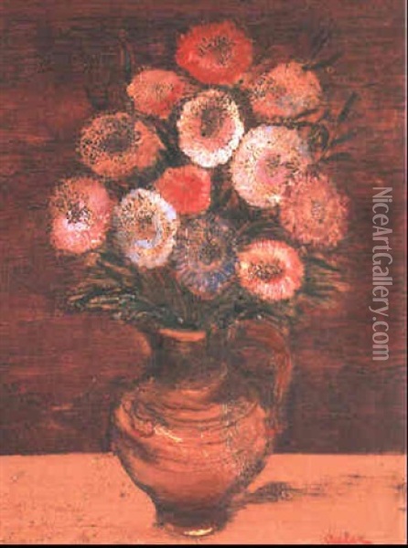 Blumen In Einer Vase Oil Painting - Jankel Adler