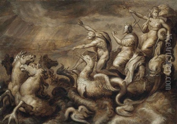 The Triumph Of Amphitrite Oil Painting - Crispin Van Den Broeck