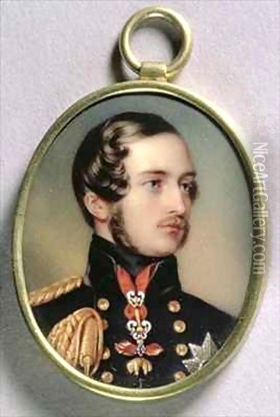 Portrait Miniature of Prince Albert (1819-61) Oil Painting - Henry Pierce Bone