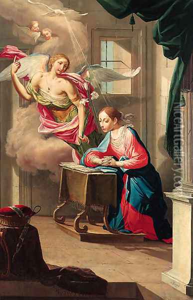 The Annunciation Oil Painting - Jean Andre Sirani