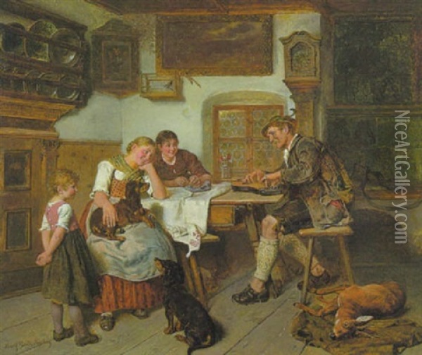 Musik In Der Bauernstube Oil Painting - Adolf Eberle