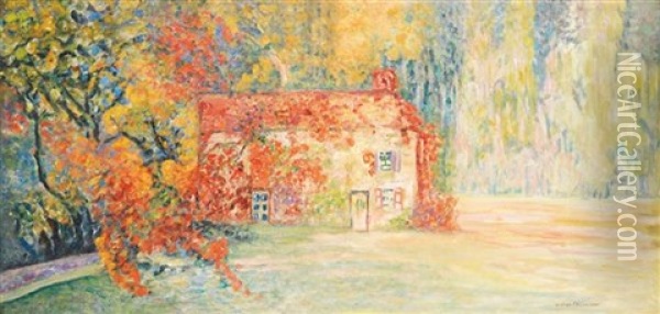 Maison Dans Un Jardin Fleuri Oil Painting - Victor Charreton
