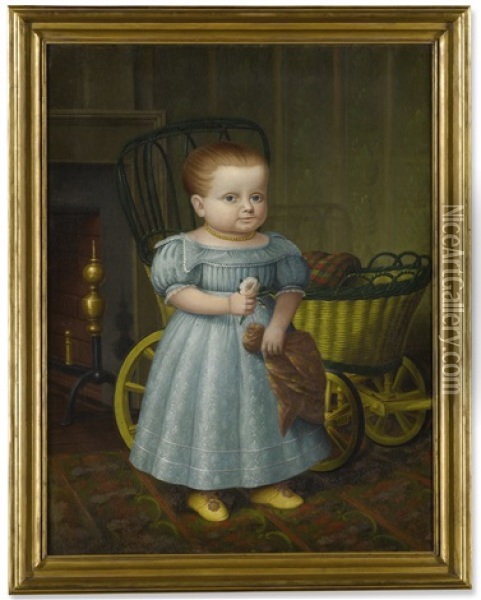 Portrait Of Sally Puffer Sanderson (1829 - 1830) Oil Painting - Deacon Robert Peckham