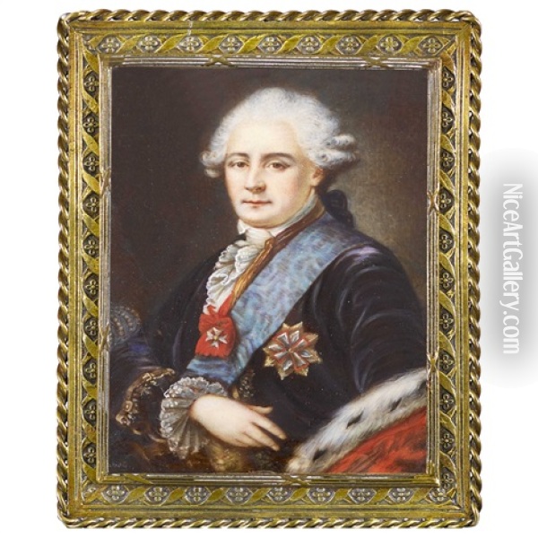 Bildnis Von Stanislaus Ii August Poniatowski (1732-1798) Oil Painting - Jean-Baptiste Isabey