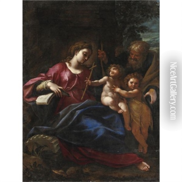 Sacra Famiglia Con San Giovannino Oil Painting - Cristoforo Roncalli