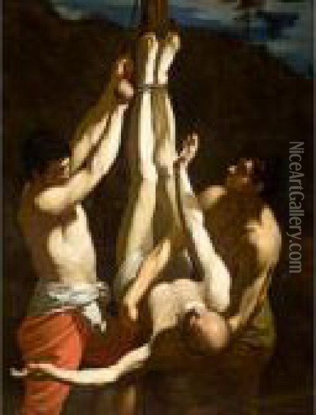 Crucifixion Of Saint Peter Oil Painting - Guido Reni
