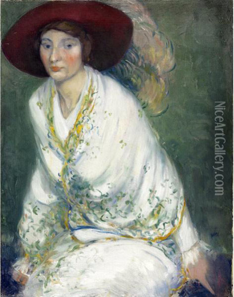 Portrait Of Maude Oil Painting - Everett Lloyd Bryant