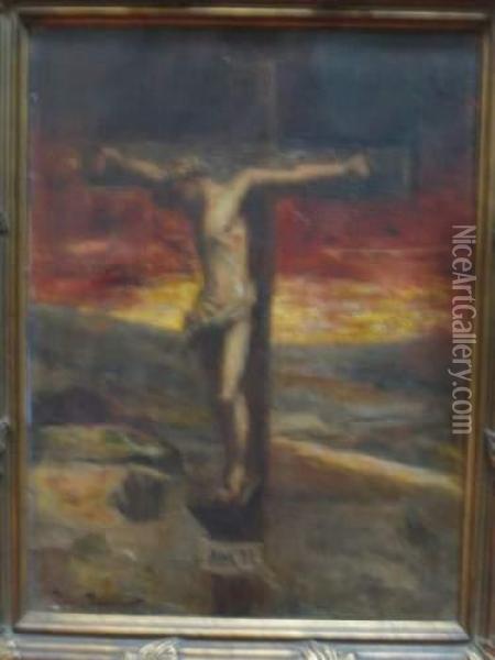 Crucifixion Oil Painting - James Camille Lignier