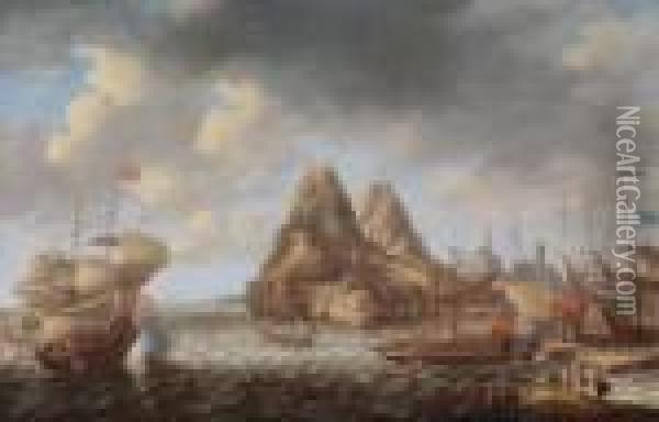 Eine Flotte Vorsudlicher Kuste Oil Painting - Bonaventura, the Elder Peeters