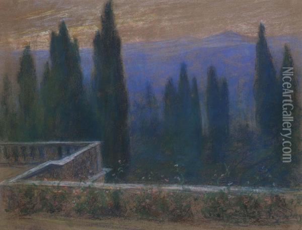 Dalla Terrazza Oil Painting - Pietro D' Achiardi