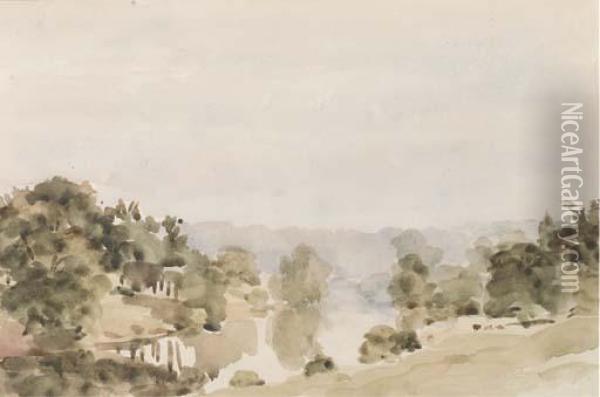 The River At Bridgenorth, Shropshire Oil Painting - Philip Wilson Steer