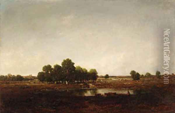 Paysage marecageux (Landscape with Marsh) Oil Painting - Theodore Rousseau