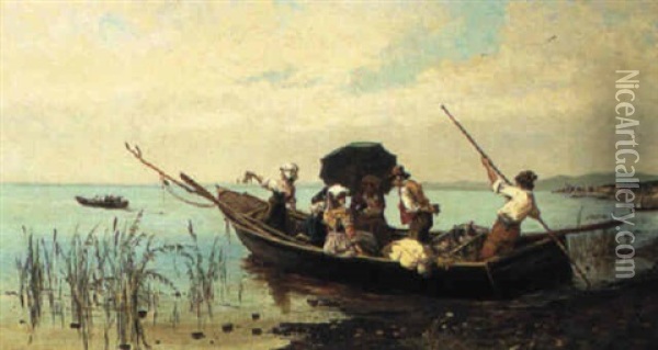 The Boating Party Oil Painting - Pietro Barucci