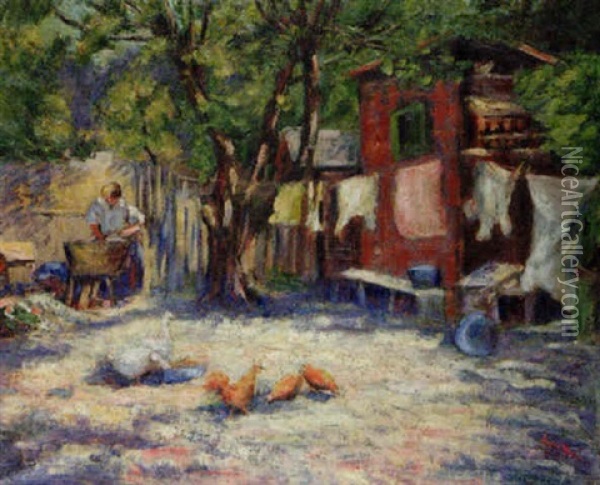 Laundry Day Oil Painting - Amy S. Wallace