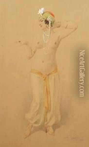 A Dancer Oil Painting - Karel Simunek