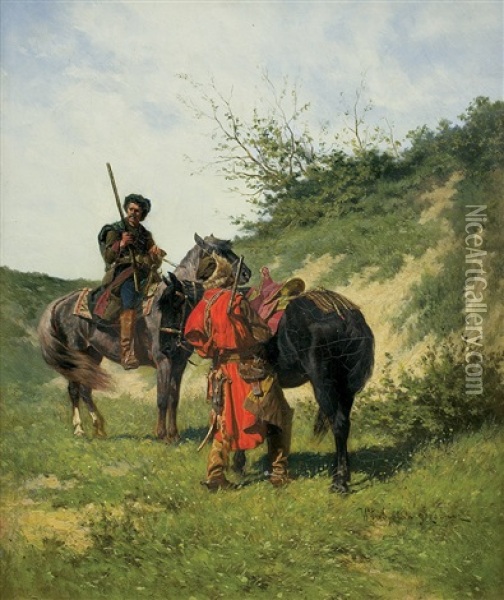Polish Riders Oil Painting - Wladyslaw Szerner