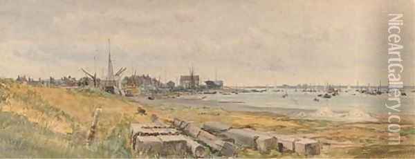View of Burnham, Essex Oil Painting - William Lionel Wyllie