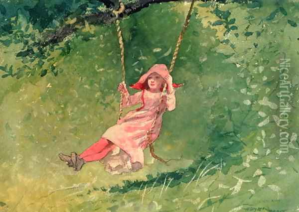 Girl on a Swing 2 Oil Painting - Winslow Homer