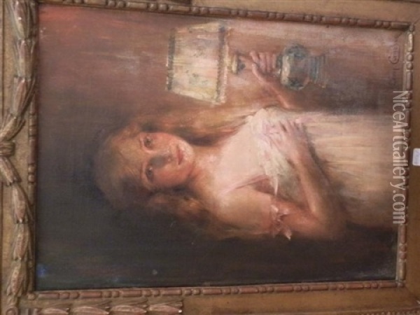 Bonsoir (portrait De Jeune Fille) Oil Painting - Leon Francois Comerre