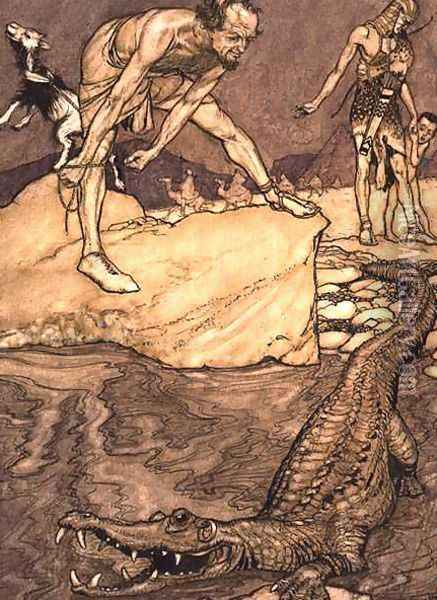 Crocodile, 1904 Oil Painting - Arthur Rackham