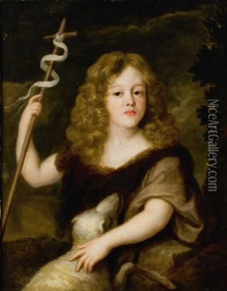 Portrait D'enfant En Saint Jean- Baptiste Oil Painting - Nicolas de Largilliere