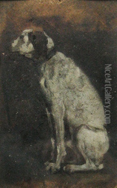 Dog Study Oil Painting - Nicolae Grigorescu
