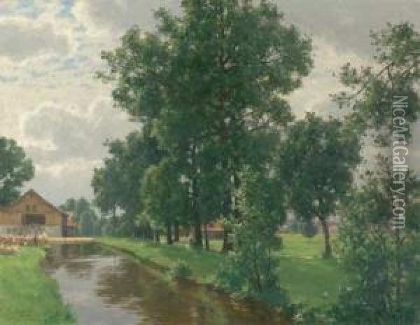 Am Sagemuhlkanal Oil Painting - Paul von Ravenstein