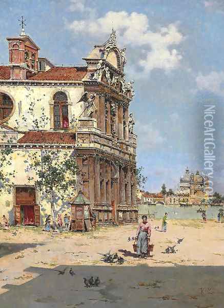 A Spring Day in Venice Oil Painting - Martin Rico y Ortega
