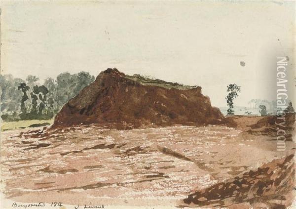 An Area Of Cleared Ground With A Mound Of Earth At Bayswater Oil Painting - John Linnell